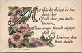 Postcard Floral May This Birthday Be The Best Day Copyright W H Rider 1909