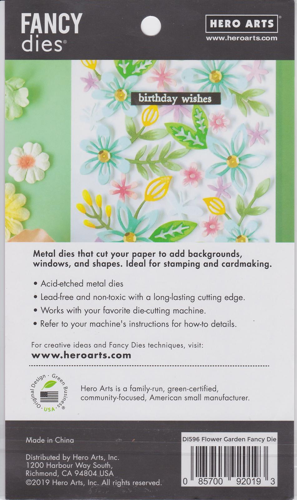 DI596 Flower Garden Fancy Dies Paper Layering Hero Arts NIP 085700920193