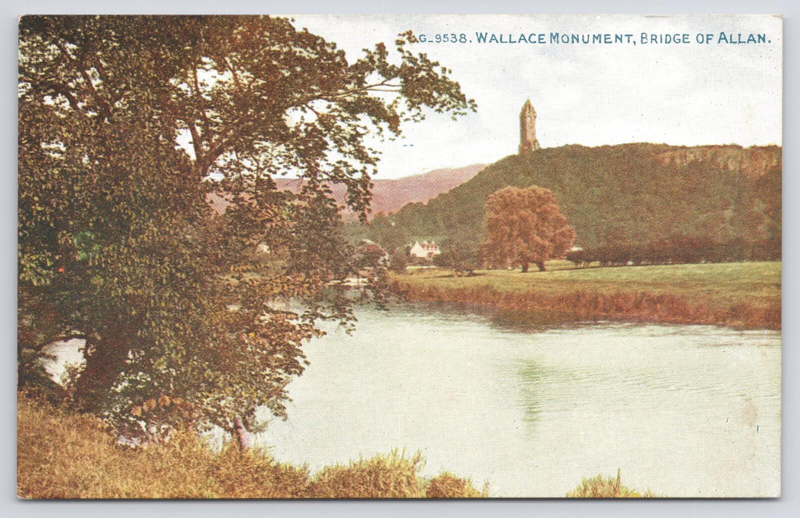 Postcard Wallace Monument Bridge of Allan Scotland G_953338 Photochrom UNP