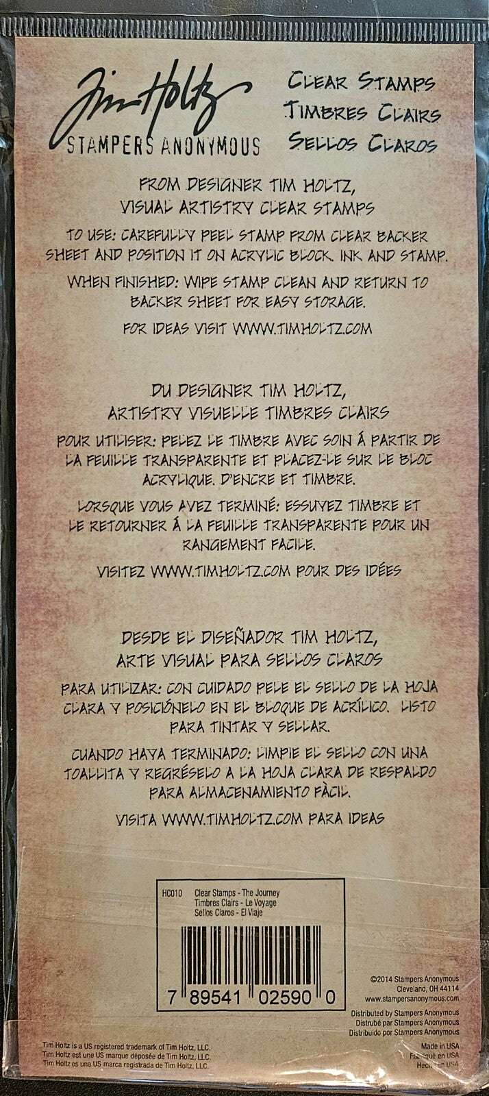 HC010 Tim Holtz stamps Enjoy the Journey vintage car set Stampers Anonymous