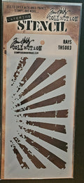 THS003 Stampers Anonymous Tim Holtz Layering Stencil Rays