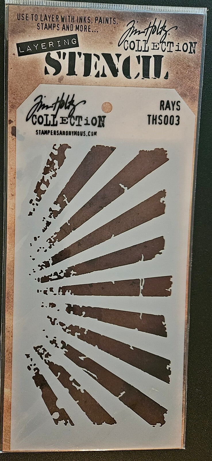THS003 Stampers Anonymous Tim Holtz Layering Stencil Rays