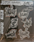 CM/S238 Tim Holtz Stamper's Anonymous comic word rubber stamp set