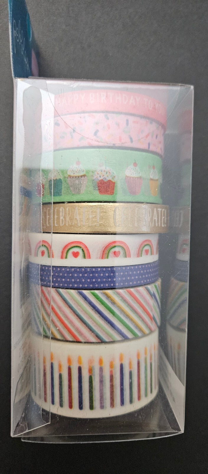 Happy Cake Day Pebbles American Crafts 8 Patterns Washi Tape Set NIP