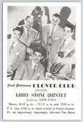 Postcard Kirby Stone Quintet Jack Goldman's Clover Club Miami Korner Cow-Eyes
