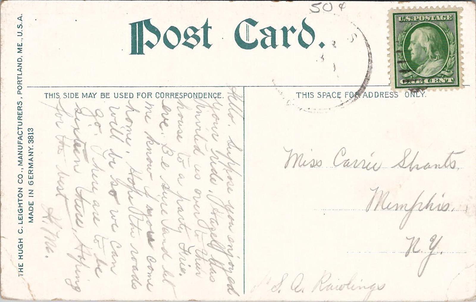 Postcard Auburn Prison N.Y. Hugh C Leighton Co Germany 3813 Posted