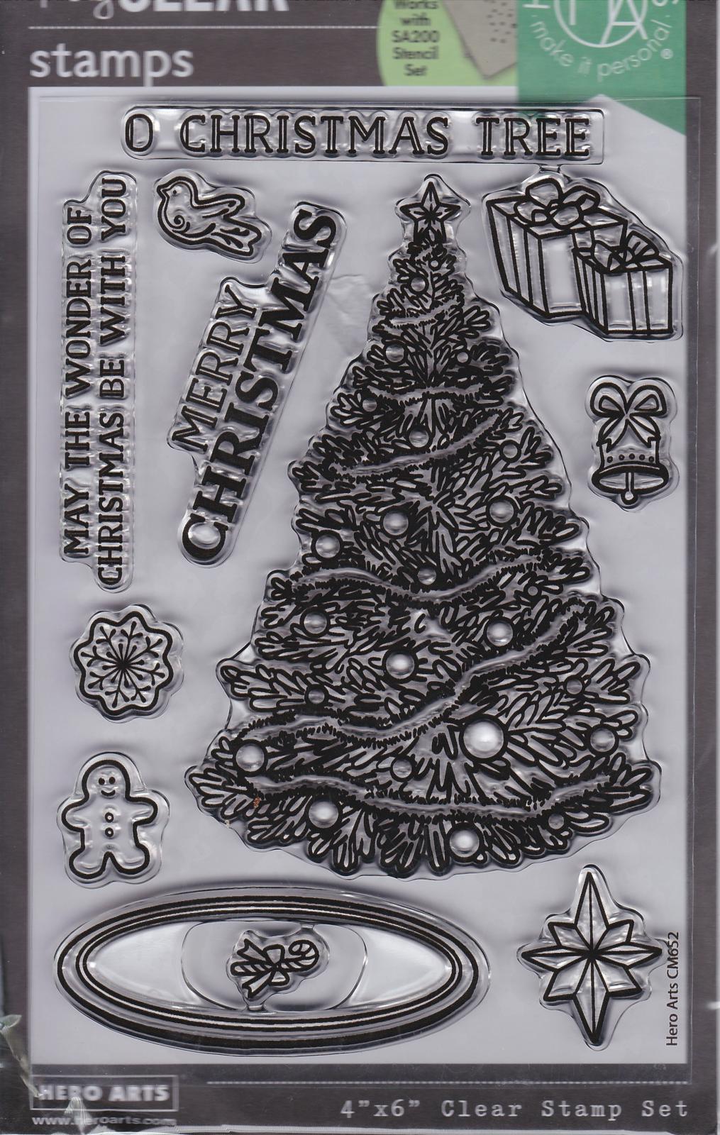 CM652 O Christmas Tree 4x6" Hero Arts Poly Clear Stamps 08570093812 NIP