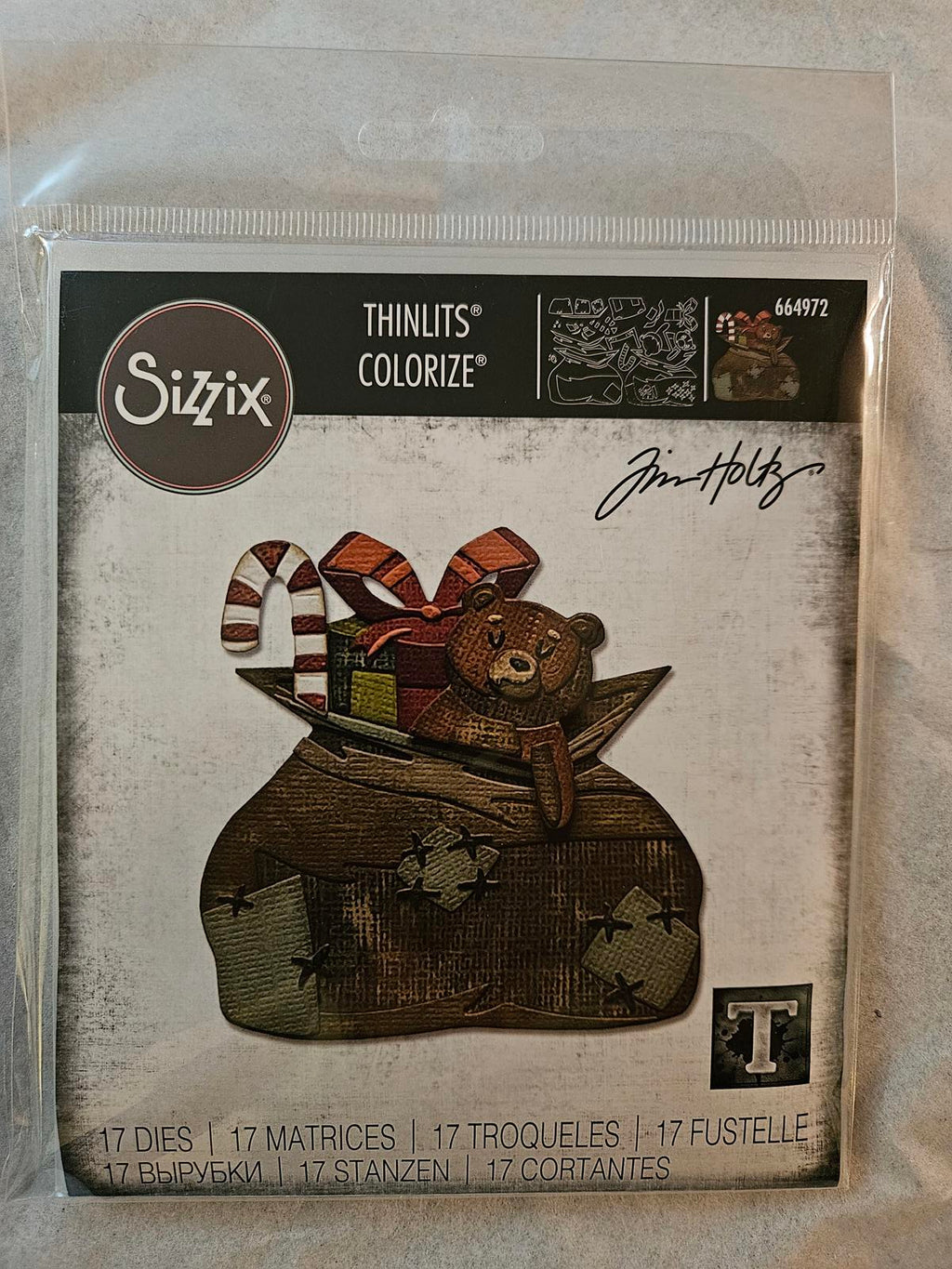 664972 Sizzix Toyland Tim Holtz Thinlits Colorize Die Cutting Set Holiday Theme