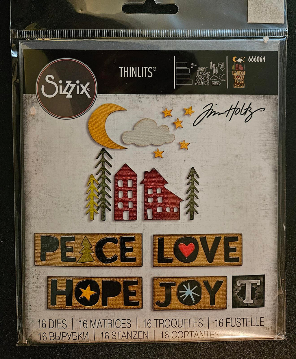 666064 Sizzix Thinlits Tim Holtz Christmas Cutouts Die Set 16 Dies
