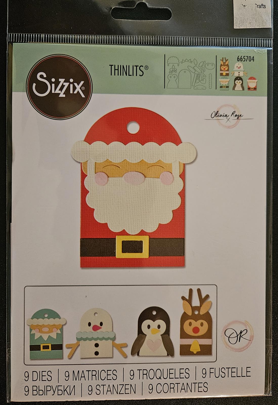 665704 Thinlits  9 Dies Character Tags Christmas Holiday Themed Cutting Dies