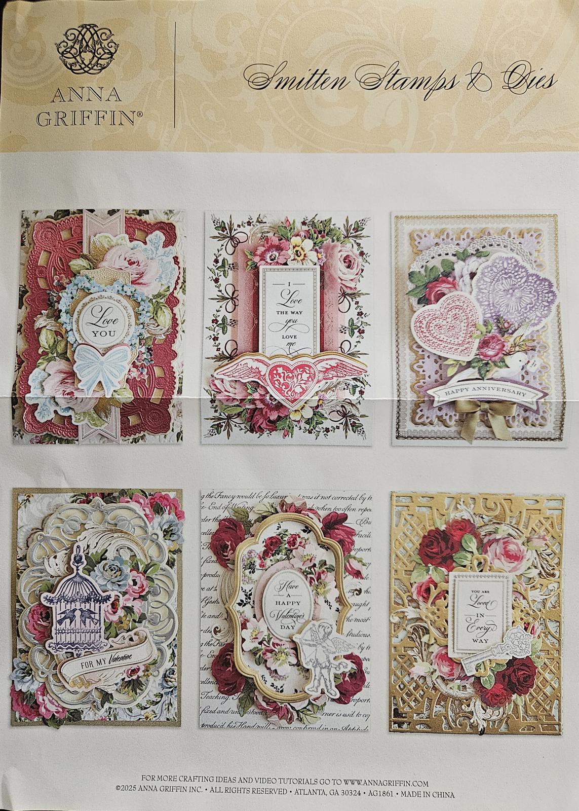 AG1861 Anna Griffin Smitten Stamps & Dies Set with Embossing and Cutting Tools