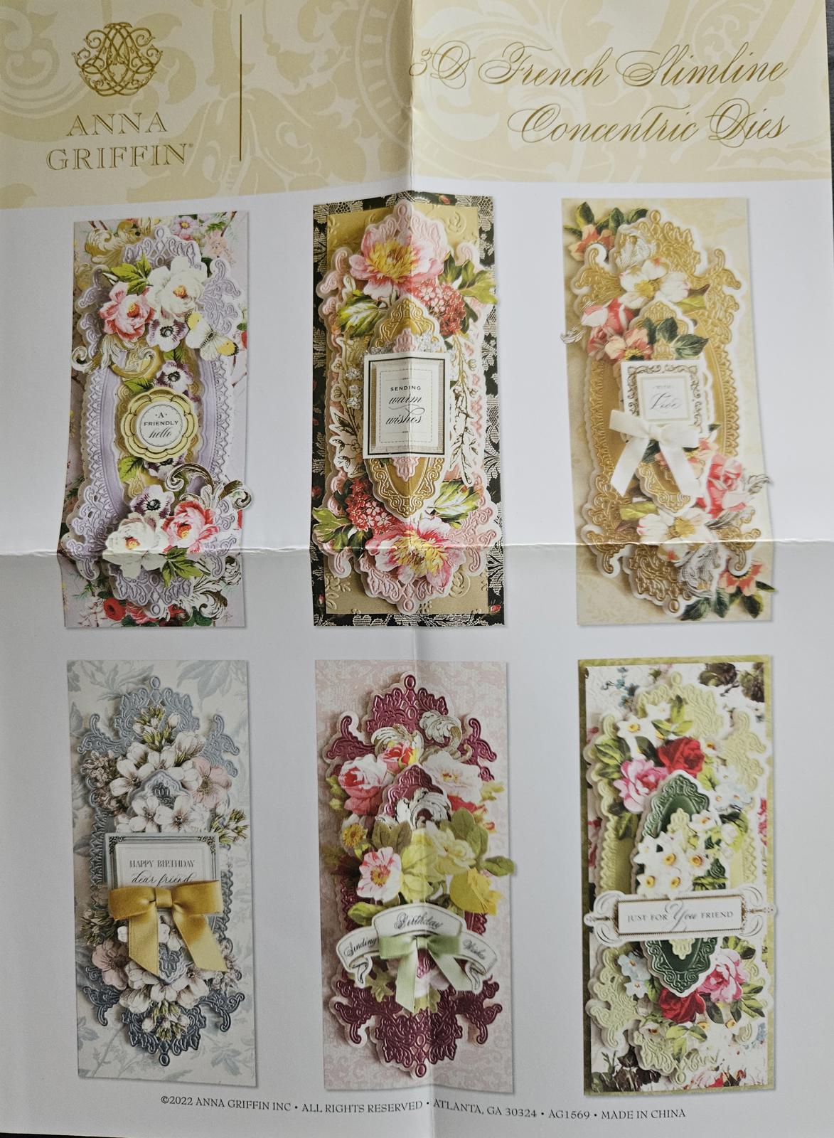 AG1569 Anna Griffin French Slimline Concentric Dies for Card Making 2022
