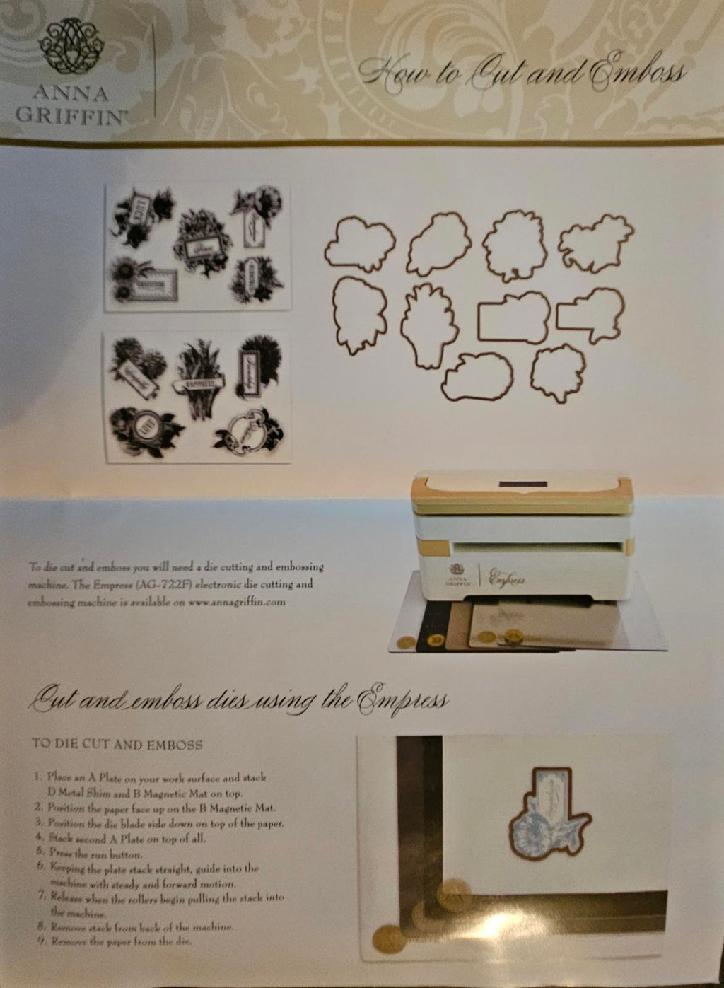 AG1735 2024 Anna Griffin Flower Language Stamps & Dies Set Emboss NIP