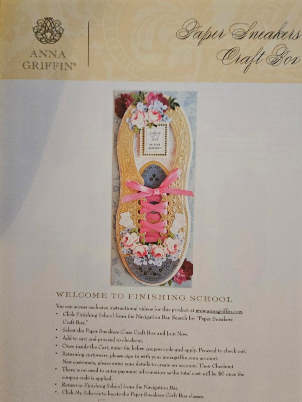 AG1705 2024 Anna Griffin Paper Sneakers Craft Box with Finishing School Access