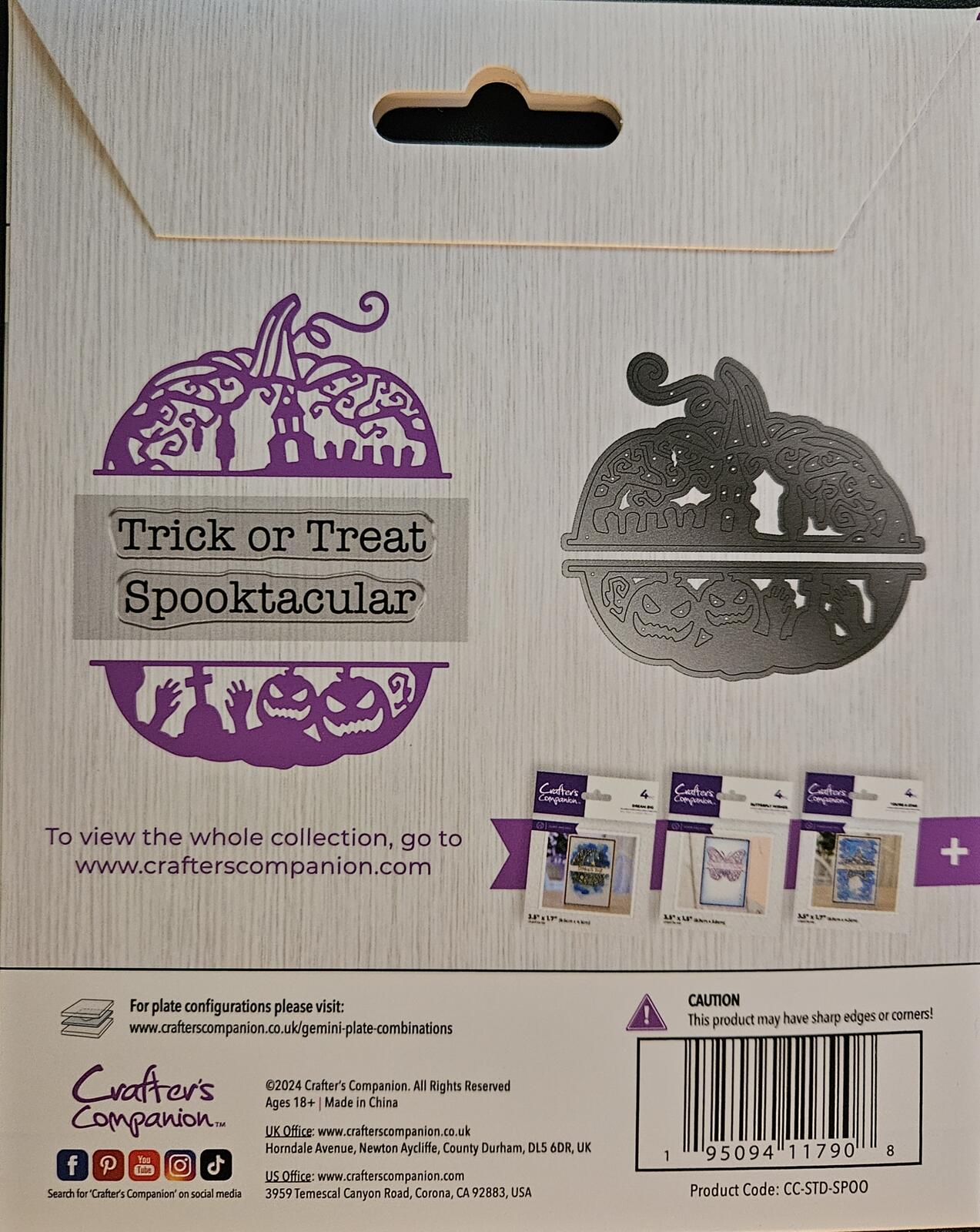 Crafter's Companion Spooktacular Photopolymer Stamps & Metal Dies 4 PC