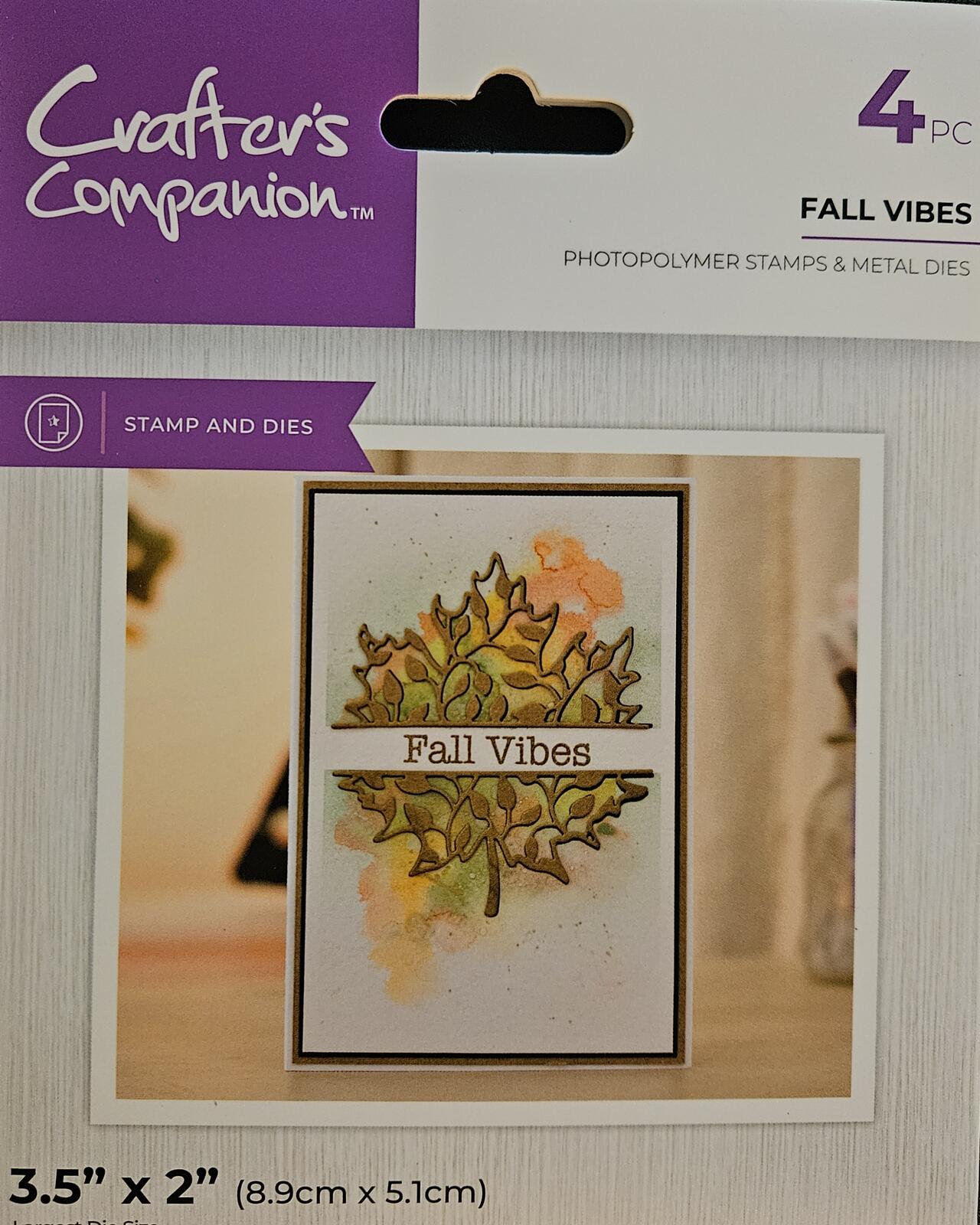 Crafter's Companion Fall Vibes Photopolymer Stamps & Metal Dies Set