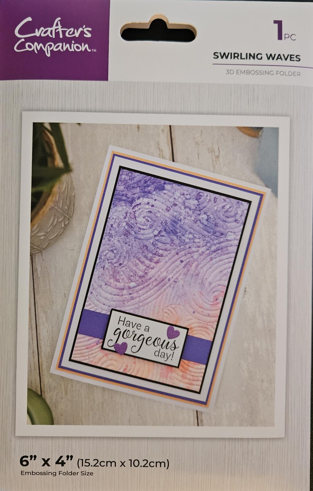 Crafter's Companion Swirling Waves 3D Embossing Folder 6" x 4"