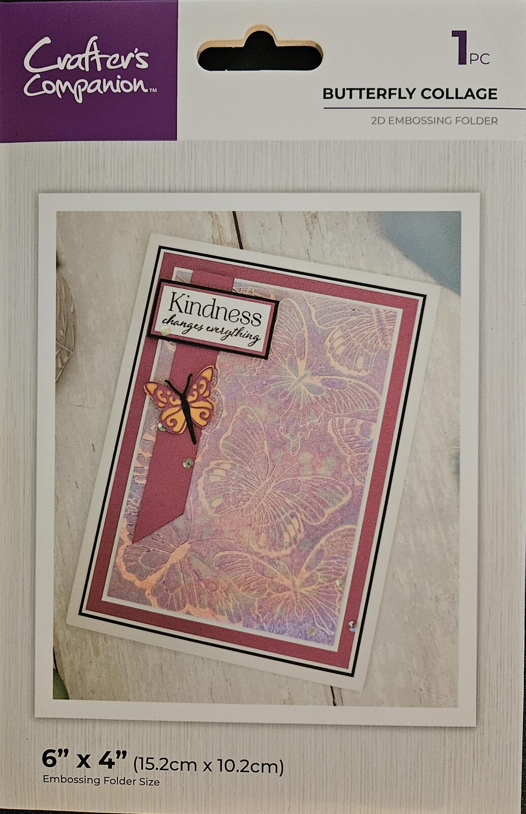 Crafter's Companion Butterfly Collage 2D Embossing Folder 6" x 4"