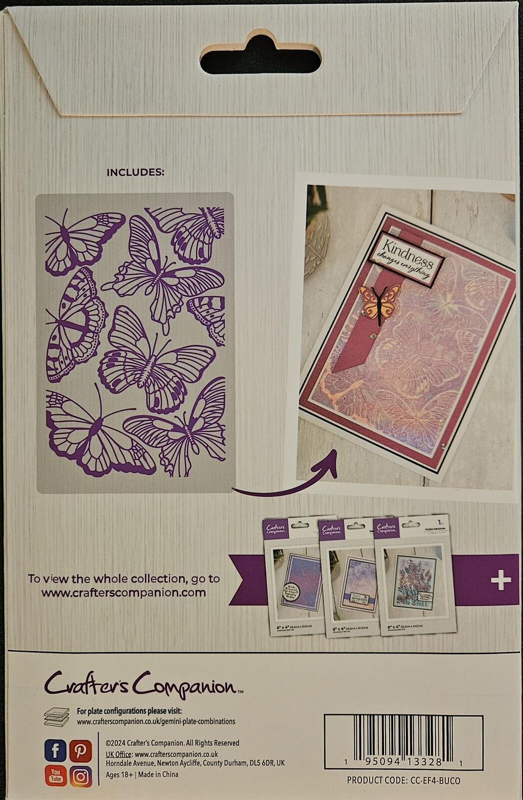 Crafter's Companion Butterfly Collage 2D Embossing Folder 6" x 4"