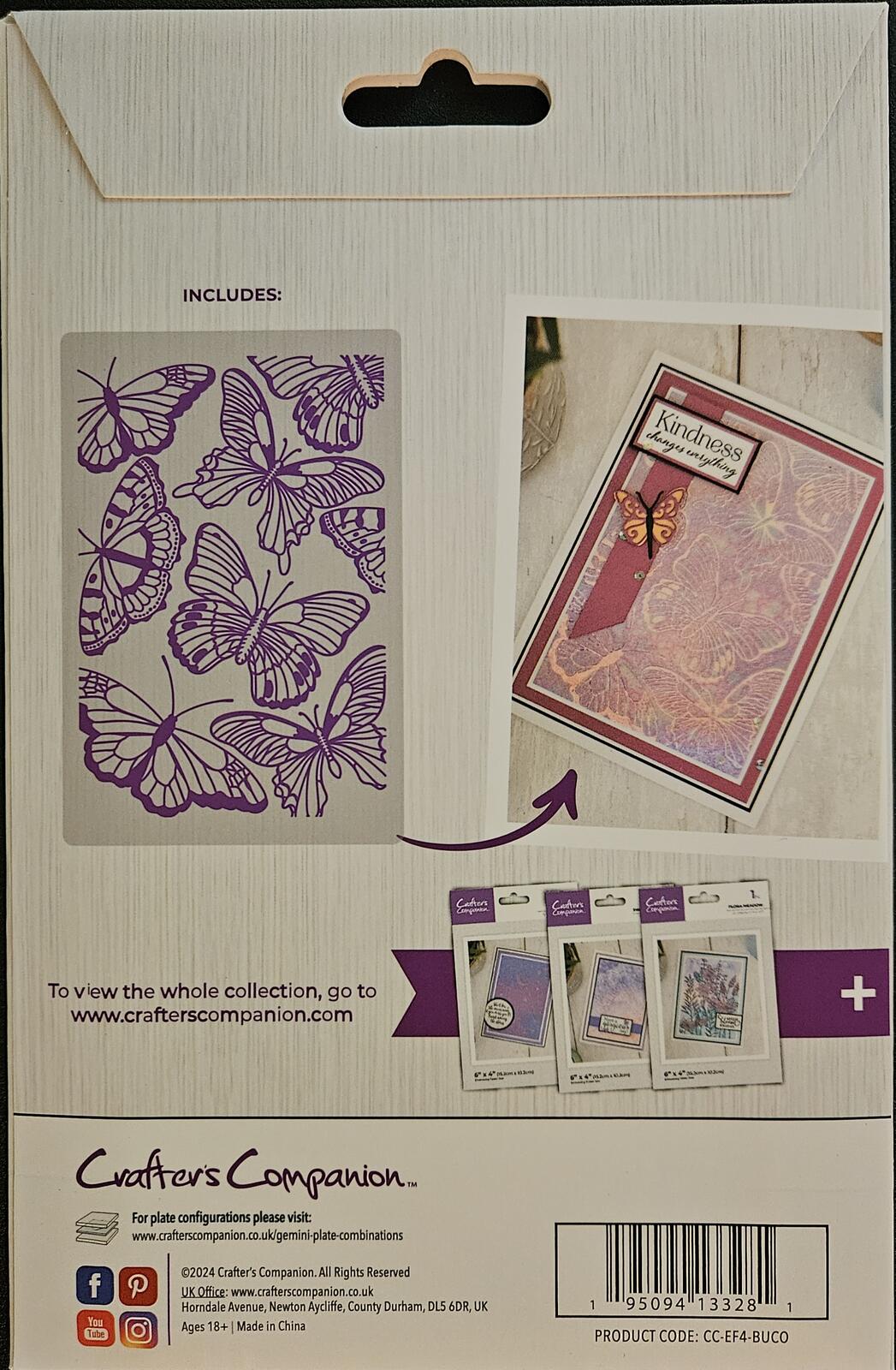 Crafter's Companion Butterfly Collage 2D Embossing Folder 6" x 4"