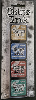 Kit #12 - Distress Ink Mini Ink Pads 4 pc Set -,