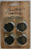 TH94236 Tim Holtz Idea-ology Quote Seals Decorative Metal Accents 4 Pieces