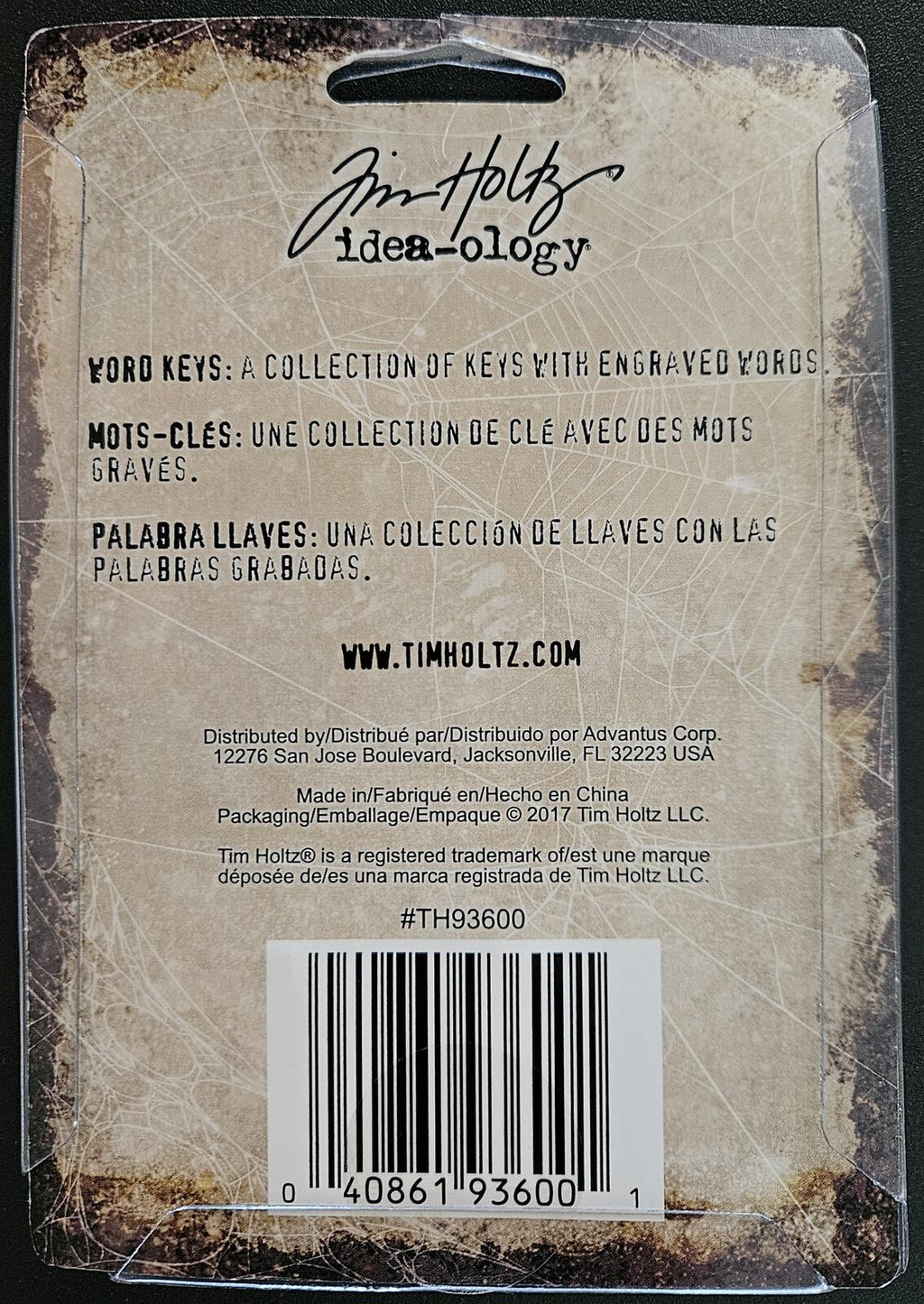 TH93600 Tim Holtz Idea-ology Halloween Word Keys Set 5 pcs