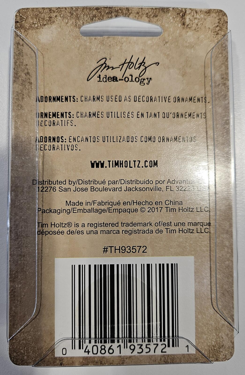 TH93572 Tim Holtz Idea-ology Adornments Charms Treasures Set - 8 Pieces