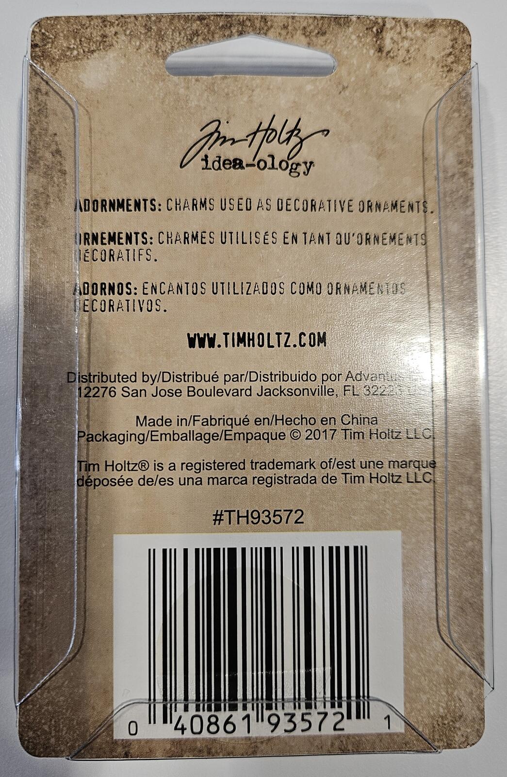 TH93572 Tim Holtz Idea-ology Adornments Charms Treasures Set - 8 Pieces