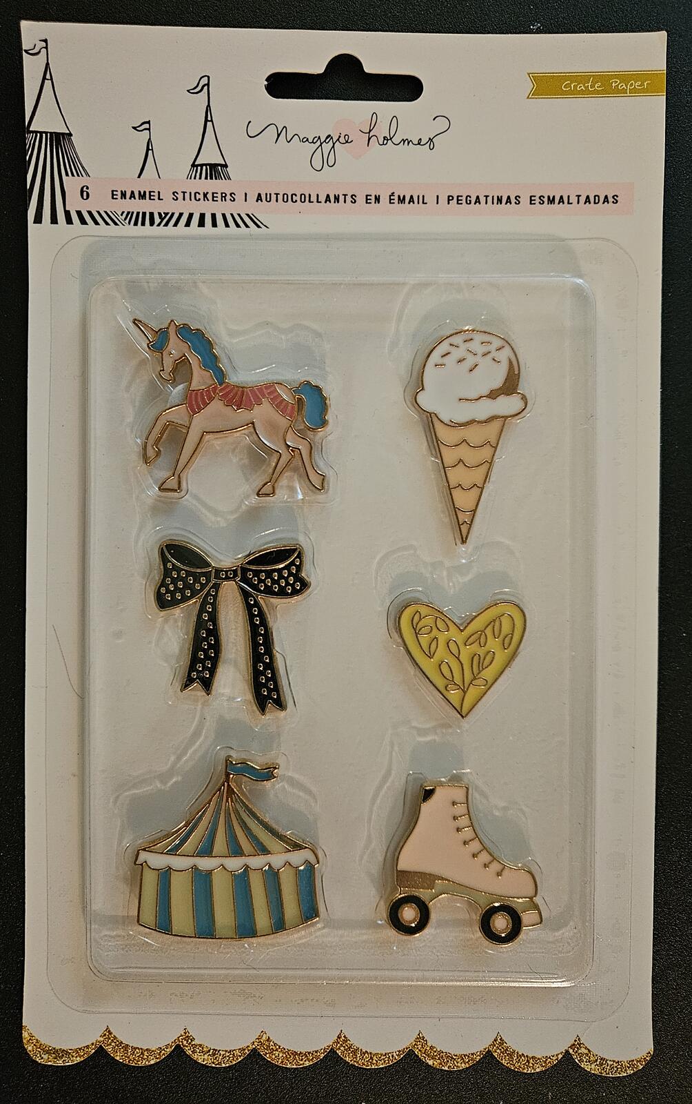 Maggie Holmes Carousel Enamel Stickers-Multi, Gold Foil 379130 718813791304