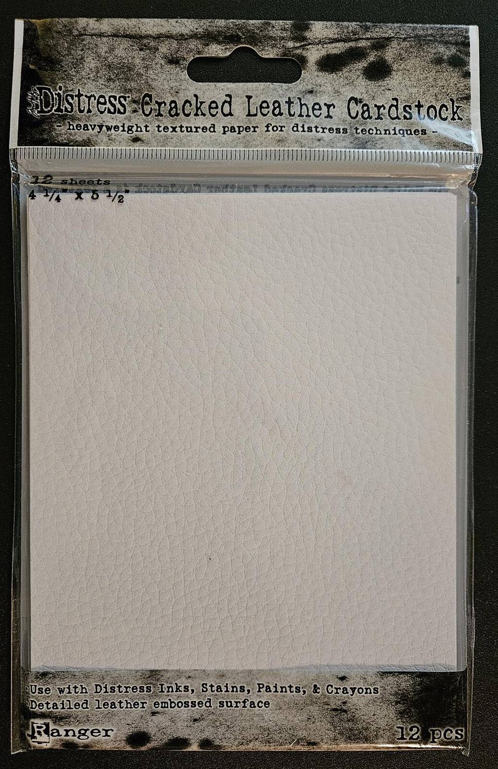 Distress Cracked Leather Cardstock - Heavyweight Textured Paper for Distress Art
