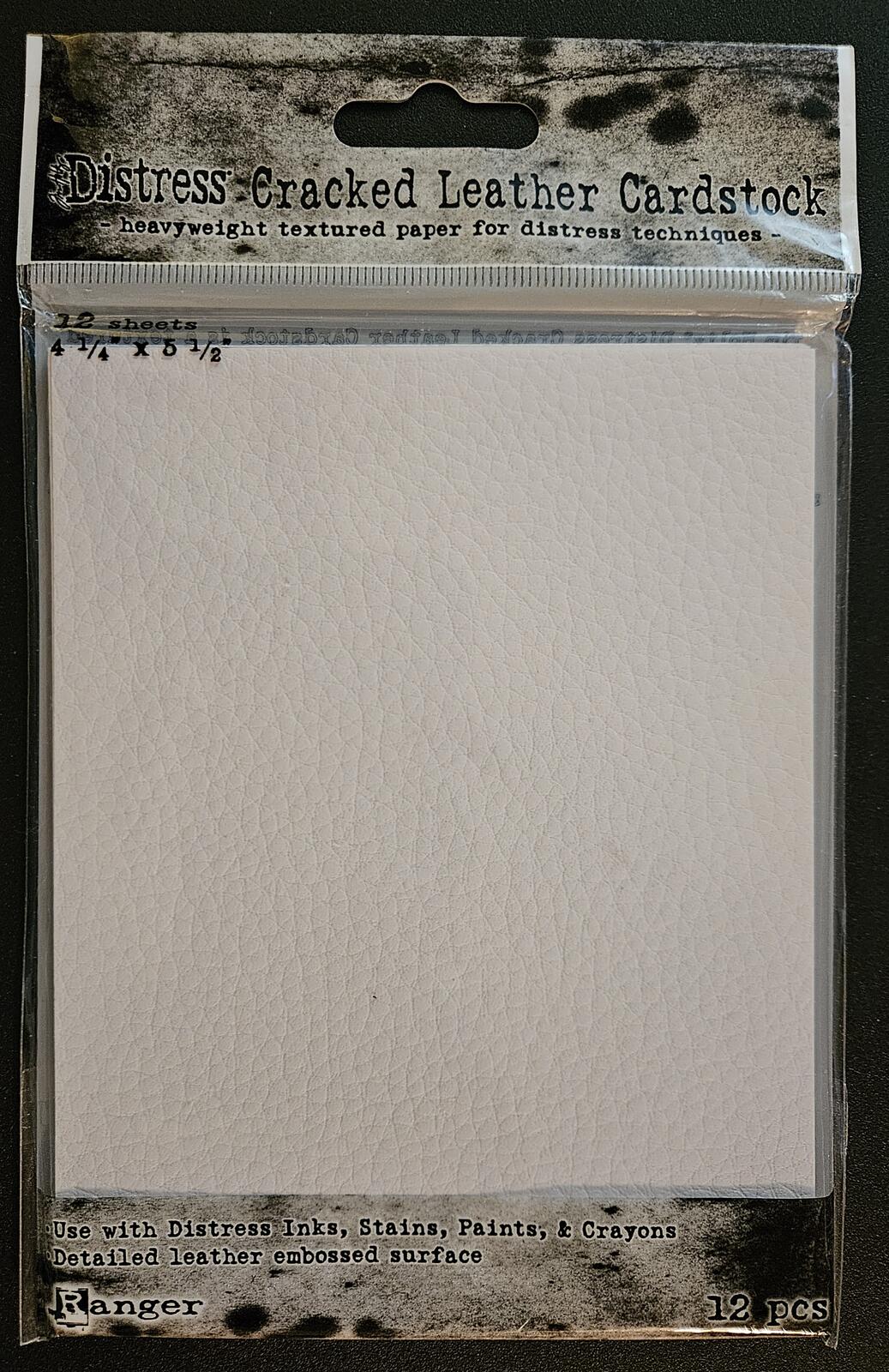 Distress Cracked Leather Cardstock - Heavyweight Textured Paper for Distress Art