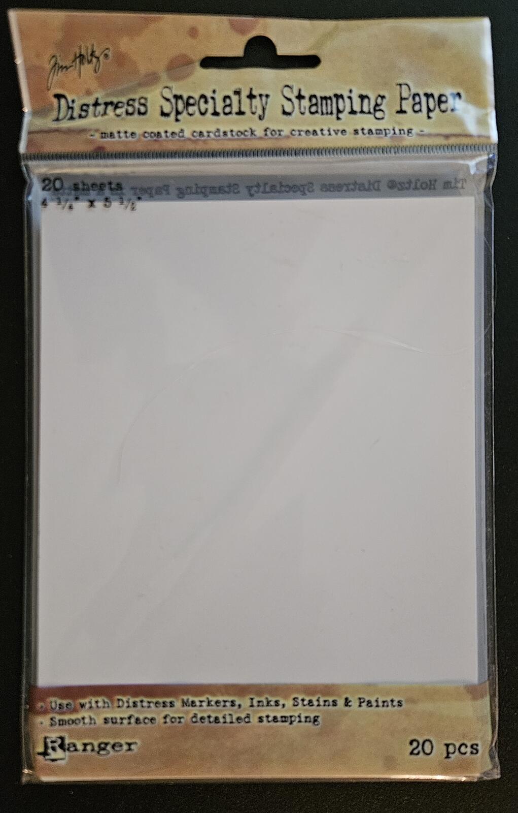 Tim Holtz Distress Specialty Stamping Paper - Matte Coated Cardstock, 20 Sheets