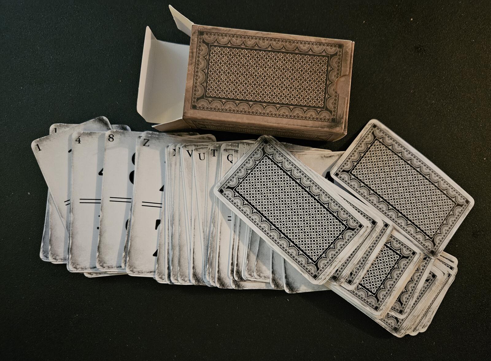 Idea-ology 72 Playing Cards by Tim Holtz Alpha Numeric 1.5" x 2.5" open package