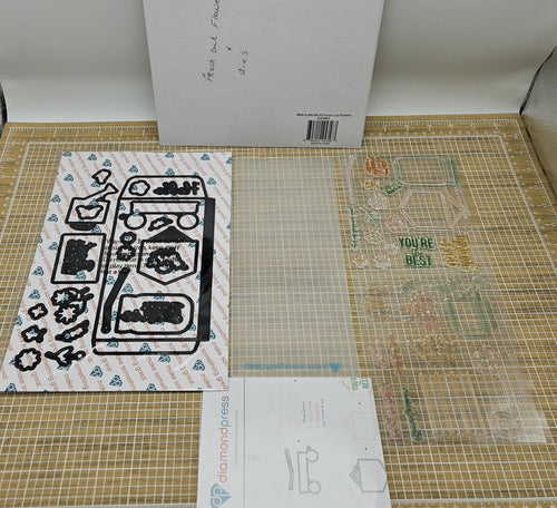 Diamond Press Fresh Cut Flowers Die-Cut & Stamp Set Complete 830982 655222453587