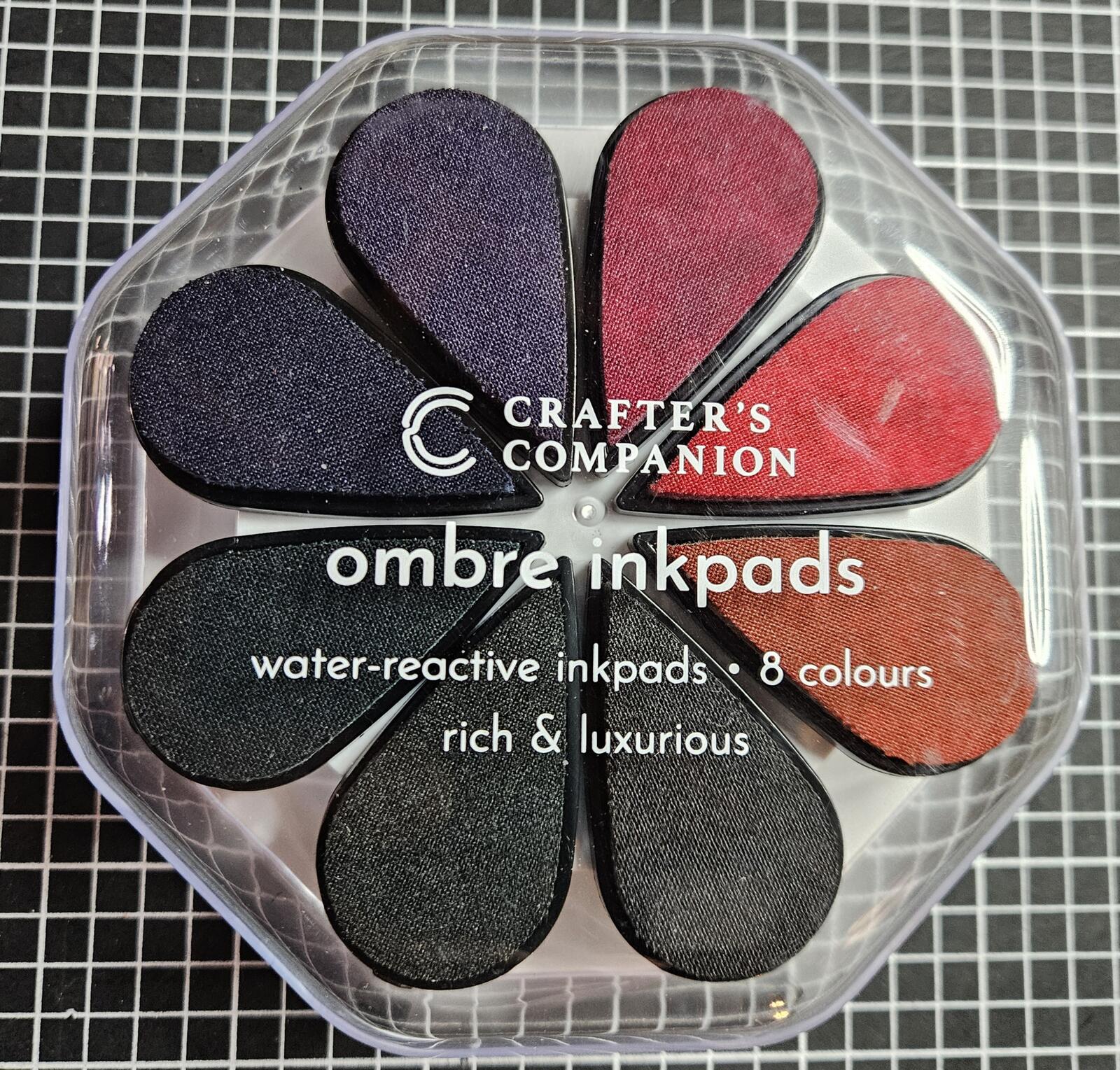 Crafter's Companion Rich Luxurious Ombre Inkpads 8 Colors Water-Reactive Inkpads