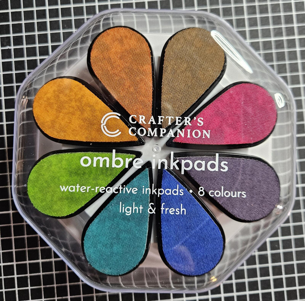 Crafter's Companion Light Fresh Ombre Inkpads - Water-Reactive, 8 Color Set