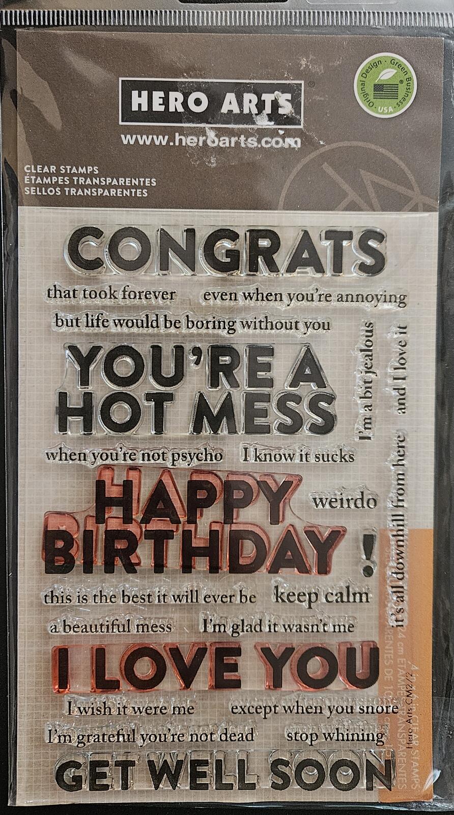 AV Hero Arts Snarky Phrases Clear Stamps