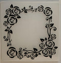 Floral Rose Square Border Reusable Craft 6" x 6" Embossing Folder Plastic