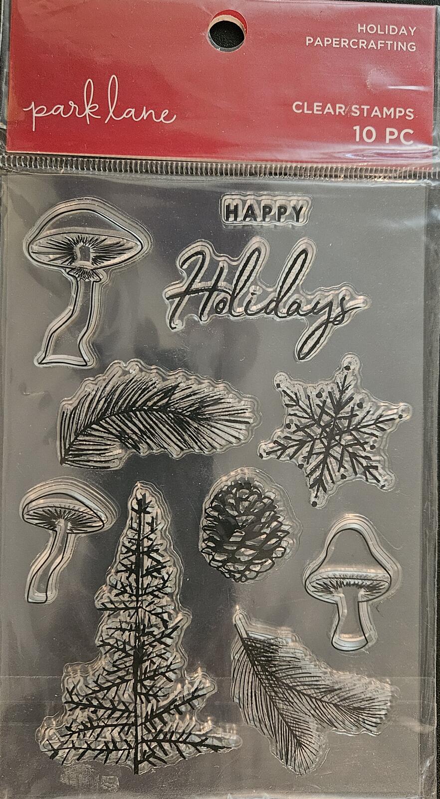 Park Lane Holiday Papercrafting Clear Stamps 10 pc