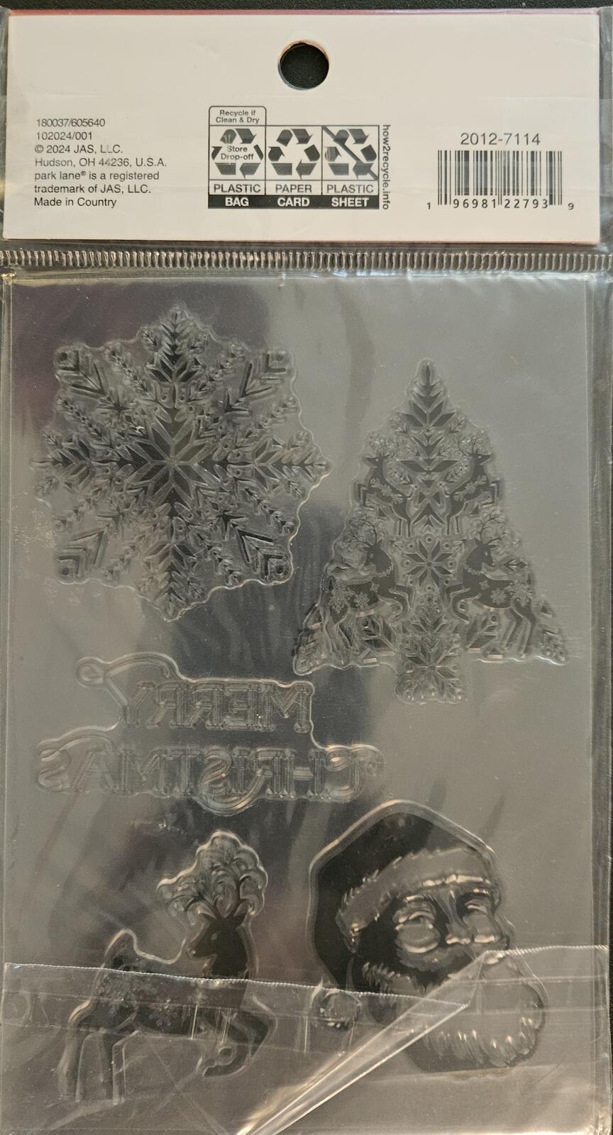 Park Lane Holiday Papercrafting Clear Stamps 5 Pc Christmas Set