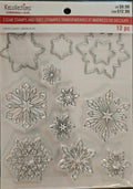 757923 Recollections Christmas Noel Clear Stamps and Metal Dies Snowflake 12 pc