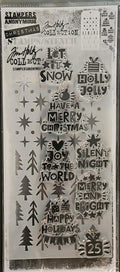 THMM188 Tim Holtz Christmas Stamps Stencil Set Holiday Whatnots Starry Pines