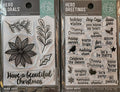 Hero Arts Clear Stamp Set Bundle Poinsettia Arrangement & Greetings Messages New