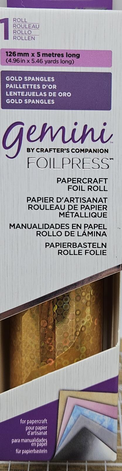 Gold Spangles - Gemini Foilpress Papercraft Foil Roll 4.96"(126mm) x 5.46'(5m)
