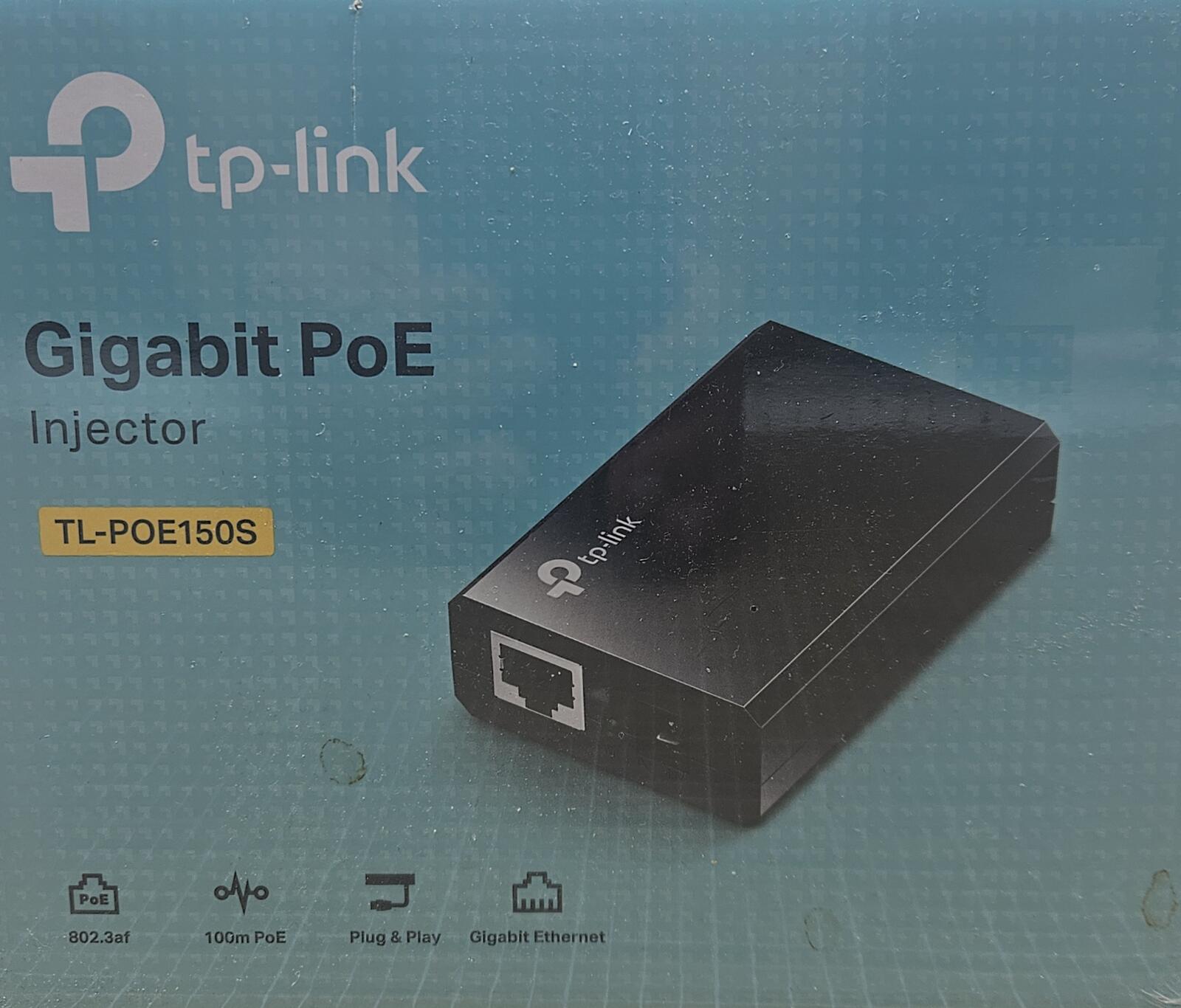 TP-Link TL-POE150S Gigabit PoE Injector 802.3af Plug & Play Sealed 845973030506