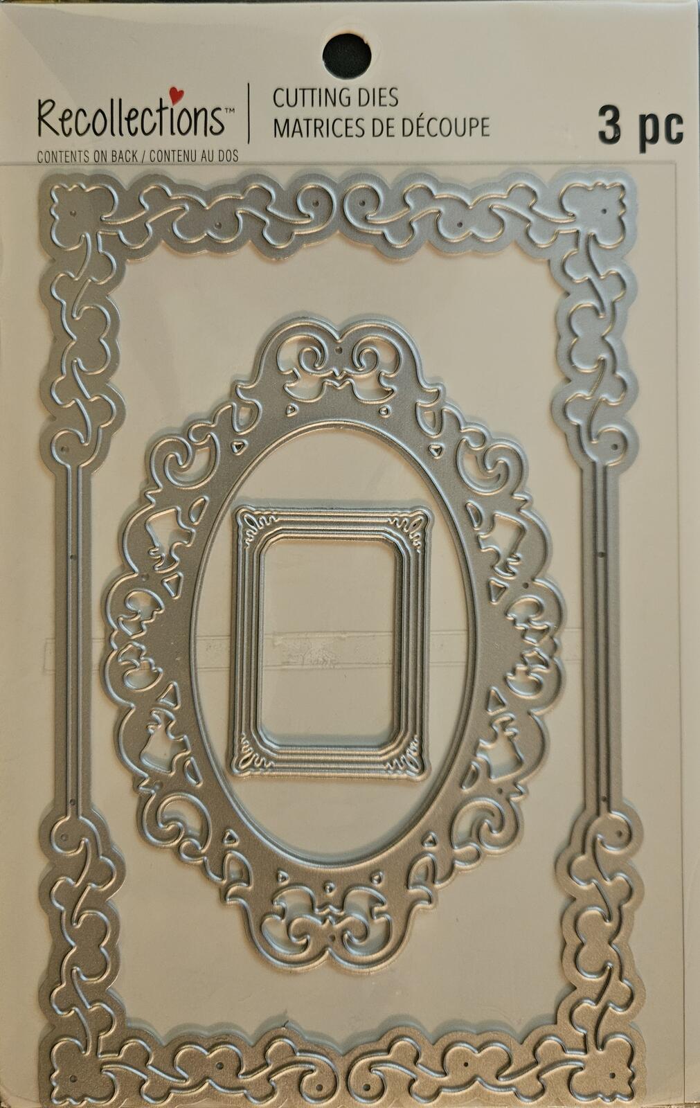 771712 Recollections Ornate Frame Metal Cutting Dies Set – 3‑Piece Craft Set
