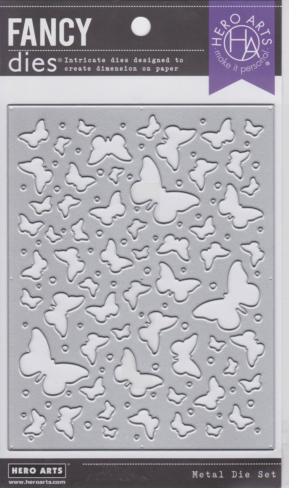 DI411 Butterfly Confetti Fancy Dies Paper Layering Hero Arts NIP 085700913560