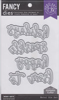 DF090 Holiday Words Fancy Die Paper Layering Hero Arts NIP 085700937931