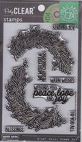 CM710 Year-Round Wreath 4"x6" Clear Stamp Set Hero Arts NIP 085700942249